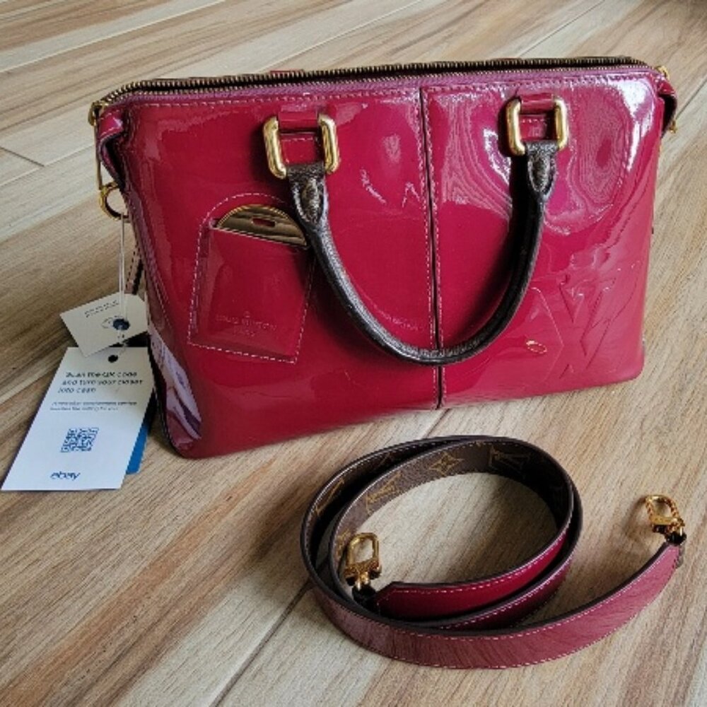 Louis Vuitton Pink Tote Miroir Patent Leather Crossbody Shoulder Handbag Tote